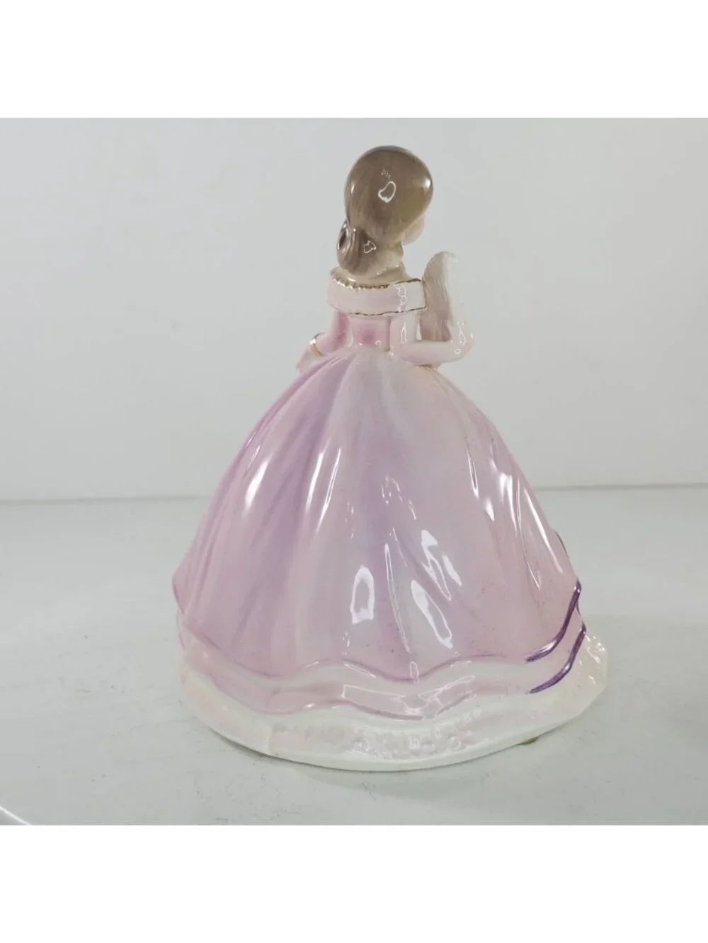 Josef Originals Magnolia Series Pink Dress Holding Fan Roses Figure *Repaired